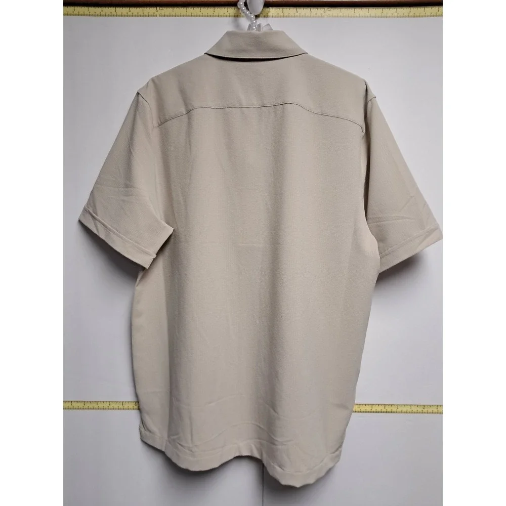 Mens Penguin Sport Agate Gray Short‎ Sleeve Shirt. NWT. Size Med. Small Hole... - Picture 6 of 11